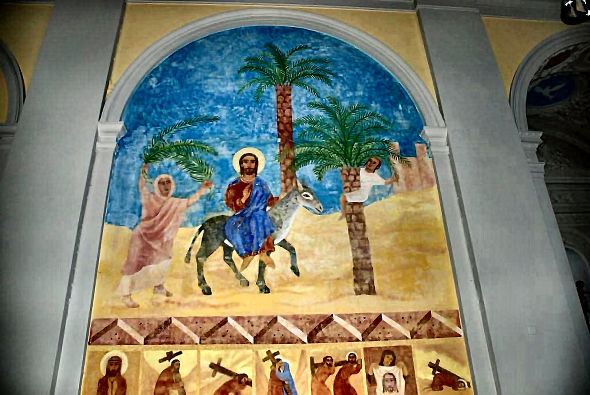 Fresko des Einzugs in Jerusalem